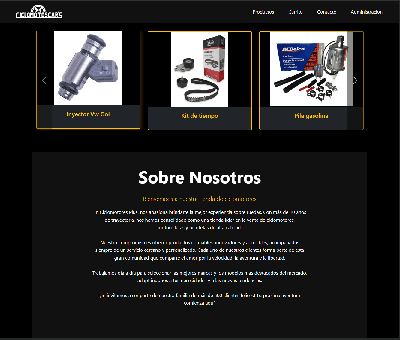 E-commerce PHP - Página principal vista 2