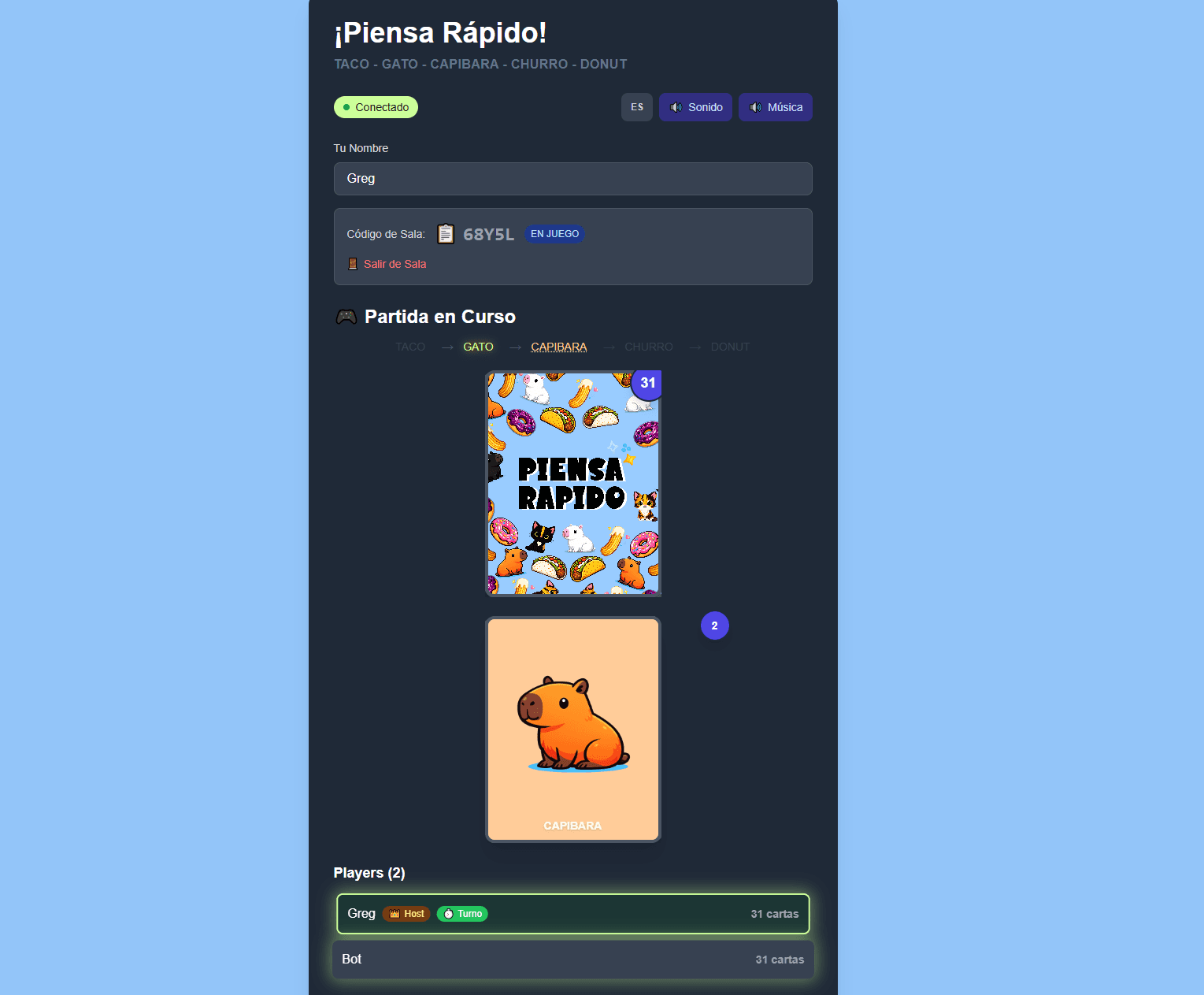Think-Fast - Juego vista 2